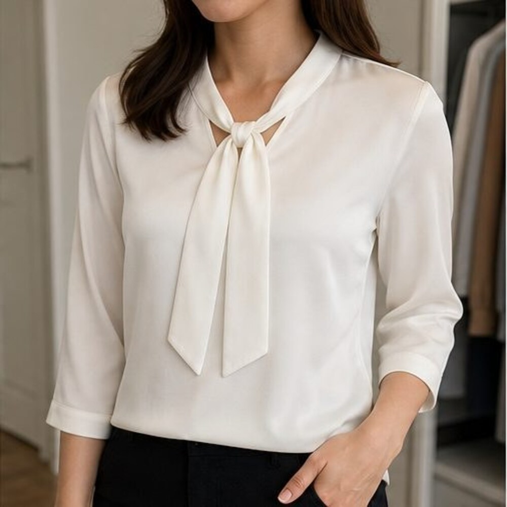 Ivory Button Blouse - Picture 2 of 6